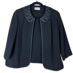 Amy Adams Women’s Black Cropped Open Front Blazer Cardigan Shrug Medium